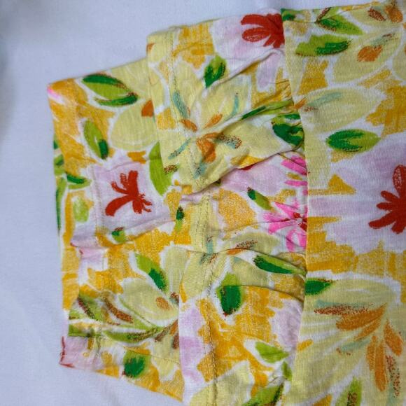 Crown & Ivy Floral Ruffle Short Sleeves Green Yellow Bundle Size XL - Picture 8 of 8